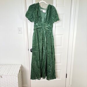Anthropologie Green Maxi Dress